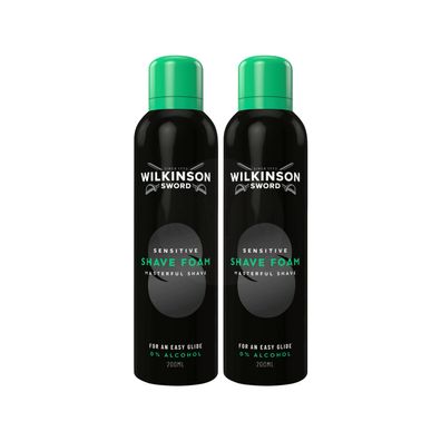 Wilkinson Sword Sensitive Shave Foam 2x 200 ml - alkoholfrei - Herrenrasur