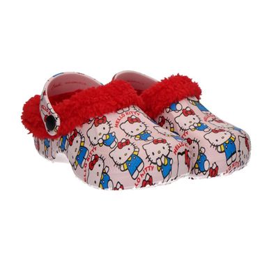 Hello Kitty Clogs Kinder – Hausschuhe mit Fleece, Indoor Slipper, warm