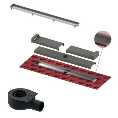 Set TECE EVO Duschrinne 1000 mm WAND Fliesenauflage SSy-Dichtband Ablauf 606608