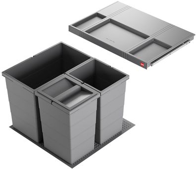 Hailo Allegro Abfallsystem 1x28L + 2x13L Einbau 60?cm Frontauszug, Küche