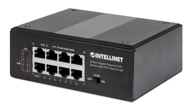 Intellinet PoE-Powered 8-Port Gigabit Ethernet PoE+ Industrial Switch with PoE ... ->