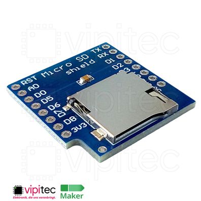 Micro SD Card Shield für D1 Mini | 3.3V SPI Modul Speicherkarte Erweiterung