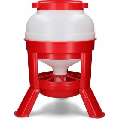 Geflügel Futterautomat mit Ständer 20 L rot hopper