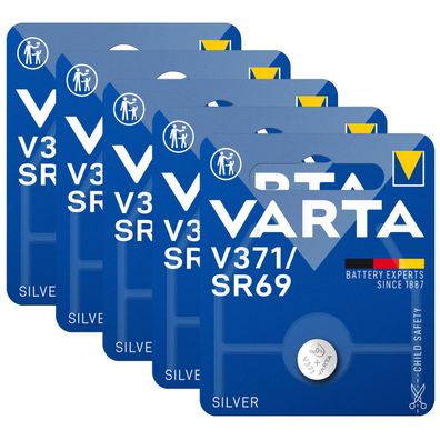 5x VARTA V371 Uhren Batterie Knopfzelle 371 370 SR69 SR920SW SR920 AG6