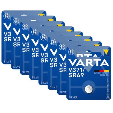 8x VARTA V371 Uhren Batterie Knopfzelle 371 370 SR69 SR920SW SR920 AG6