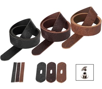 Büffelleder Gürtelrohling Floral - Gürtel-Bausatz - Gürtel-Rohling