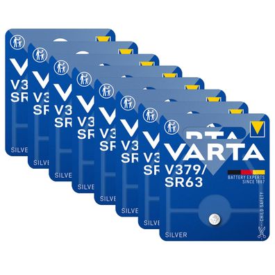 8x Varta Knopfzelle Silver Oxide V379 SR63 1,55 V Batterien 1er Blister 379