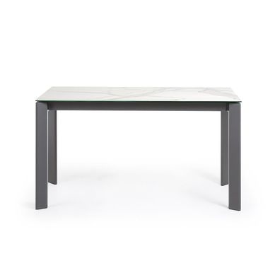 Tisch Axis ausziehbar 140 (200) cm Keramik Weiß anthrazit Beine