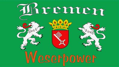 Fahne Flagge Bremen Weserpower - 90 x 150 cm