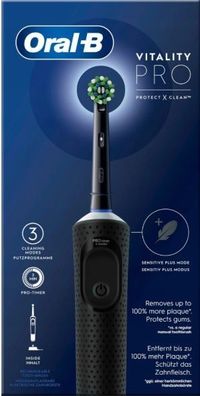 Oral-B Vitality Protect X Clean Schwarz, Elektrische Zahnbürste inkl 1 Aufsatz, EVP
