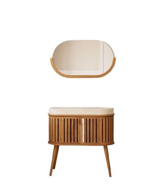 Spiegel Rokia 90 x 3 x 55 cm Teakholz Wohnzimmer Eingangsbereich Neu