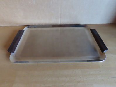 Servieplatte Vorlegeplatte mit dunklen Holzgriffen Braun & Kemmler