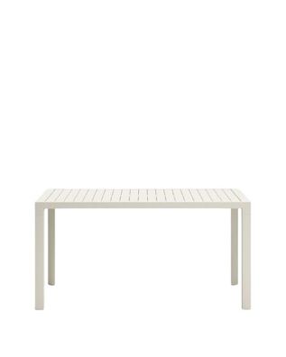 Gartentisch Culip 150 x 77 x 75 cm Aluminium Weiß Tisch Esstisch Outdoor