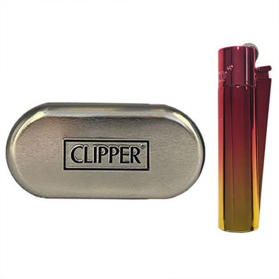Clipper Metall Sunset Gradient Reibradfeuerzeug in der Metallbox, nachfüllbar