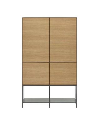 Highboard Vedrana 97,5 x 160 x 40 cm Eichenfurnier und MDF Schrank Wohnzimmer