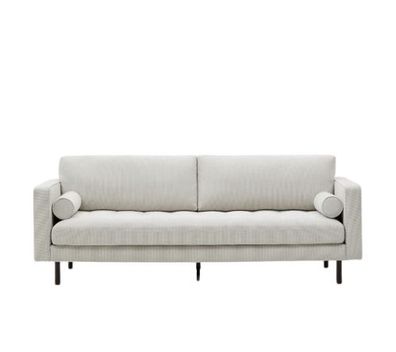 3-Sitzer-Sofa Debra 222 x 85 x 98 cm perlfarbener Chenille Sitzgarnitur Couch Neu