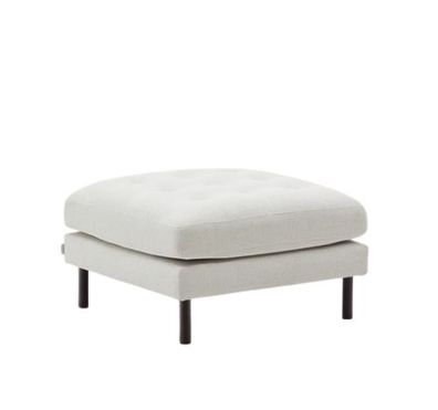 Fußablage Debra 80 x 49 x 80 cm perlfarbener Chenile Sitzgarnitur Couch Neu