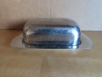 Butterdose mit Deckel silberfarben Edelstahl TCM