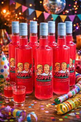 KÖPPIS Rhabarberschnaps 6er Set - Rhabarber und Vanille = Partyshot pur 6x 0,7l