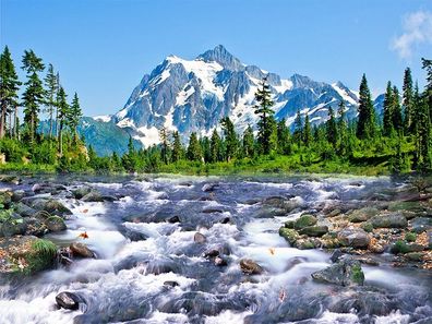 Vlies Fototapete Wandtapete Wandbilder Wasser Schneebedecktem Bergplateau 2224