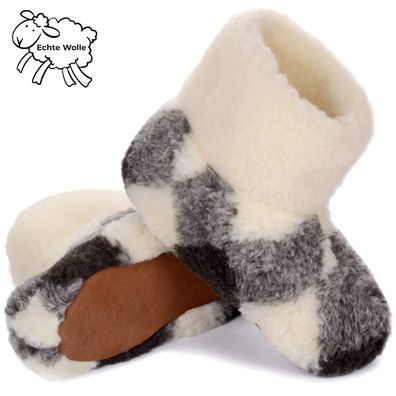 Herren Hausschuhe Männer Winter Latschen Lammfell Wolle Hüttenschuhe Warme Pantoffeln