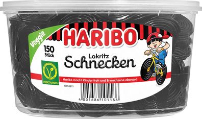 Haribo Lakritz Schnecken 150 Stück 1,5 kg Dose
