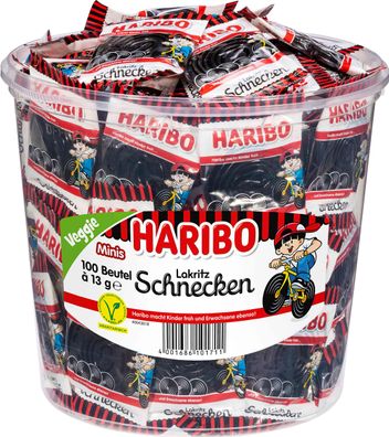 Haribo Lakritz Schnecken Mini 100 x 13 g (1,3 kg)