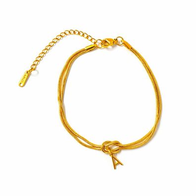 Infinity Armband mit Buchstabe Edelstahl Wasserfest Vergoldet