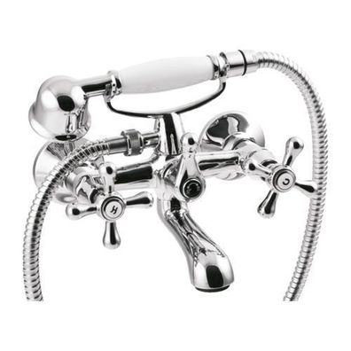 Set Badewannenarmatur Wasserhahn ROMA Wannenarmatur für Badezimmer in Silber