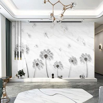 Vlies Fototapete Wandtapete Wandbilder Einfache Marmor Moderne Löwenzahn 2230