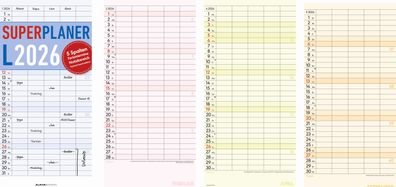 AlphaEdition 160319 Familienkalender XL - 22 x 45 cm, 5 Spalten