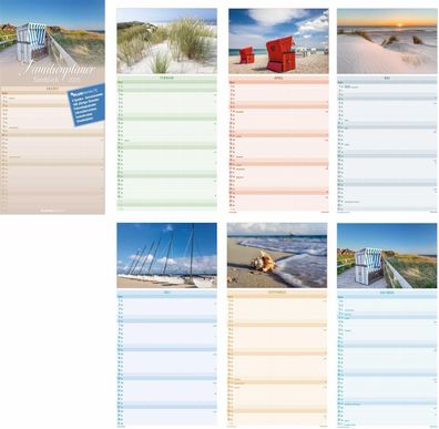 AlphaEdition 160183 Familienkalender Seeblick - 22 x 45 cm, 5 Spalten