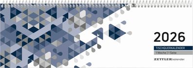 Zettler 660049 Tischquerkalender 146 - 1 Woche / 1 Seite, 30 x 10 cm, blau