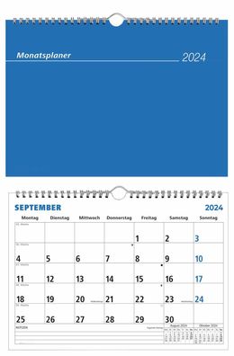 Zettler 602629 Monatsterminkalender 989 - 29 x 21 cm, 1 Monat / 1 Seite