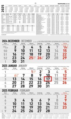 AlphaEdition 660162 3-Monats-Wandkalender - 30 x 49 cm