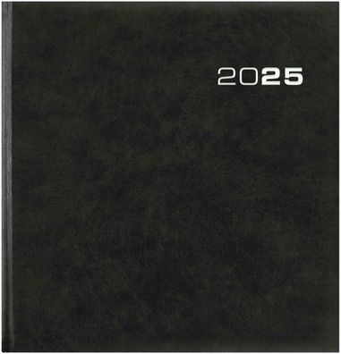 Zettler 602686 Buchkalender 786 - 1 Woche / 2 Seiten, 21 x 21 cm, schwarz