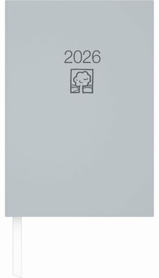 Zettler 660134 Buchkalender 876 UWS Natura - 1 Tag/1 Seite, grau