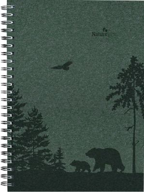 ALPHA 104388 Spiralbuchkalender Wire-O Pine - 15 x 21 cm, dunkelgrün, Wochenplaner