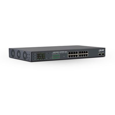 InLine PoE++ Gigabit Netzwerk Switch 16 Port - 1Gb/s - 2xSFP,19"1HE(inkl. Winkel)