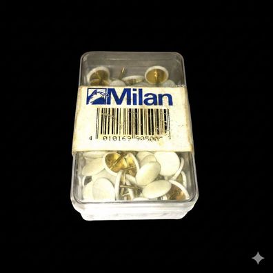 100 Reißnägel Milan 905 weiß Kunststoffüberzogen