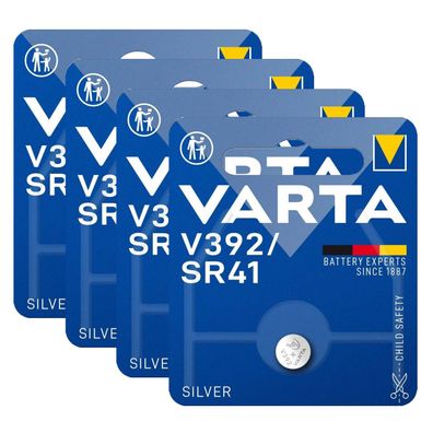 4x Varta Batterie Silver Oxide Knopfzelle 392 SR41 1,55V AG3