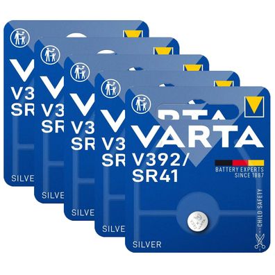 5x Varta Batterie Silver Oxide Knopfzelle 392 SR41 1,55V AG3