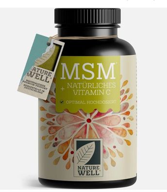 MSM 2000?mg + Vitamin C-365 Tabletten-Hochdosiert Mit 1000?mg MSM Pro Tablette