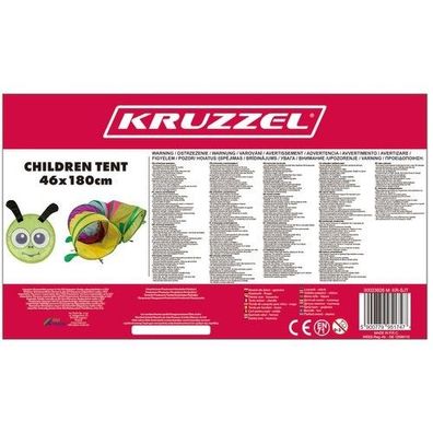 Spieltunnel Pup-Up Kruzzel 46 x 165 cm Bunt Tausendfüssler für Kleinkinder