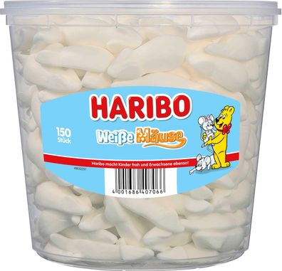Haribo Weiße Mäuse Schaumzucker 150 Stück 1,05 kg
