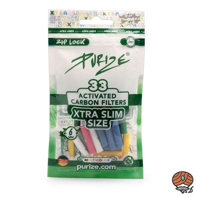Purize Aktivkohlefilter XTRA SLIM bunt, 33 Stück