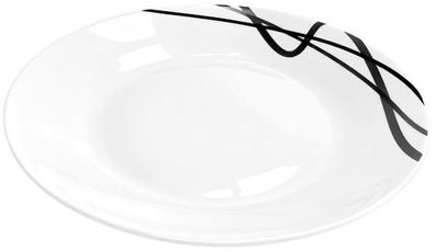 Teller Geschirr Set 6 tlg Tafel Essteller Speiseteller 25,4 cm Opalglas