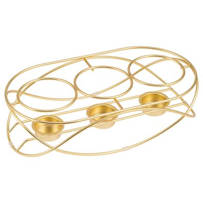 bremermann Speisenwärmer, für 3 Teelichter, ovale Warmhalteplatte, gold