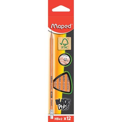Maped M850021 Bleistift BLACK'PEPS HB dunkelgrau/orange
