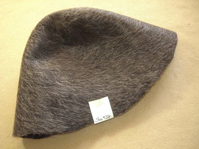 Hutstumpen Wolle Stumpen mittelgrau mit silber Mohair 100 gr Ü46cm Rd82cm Stu 937